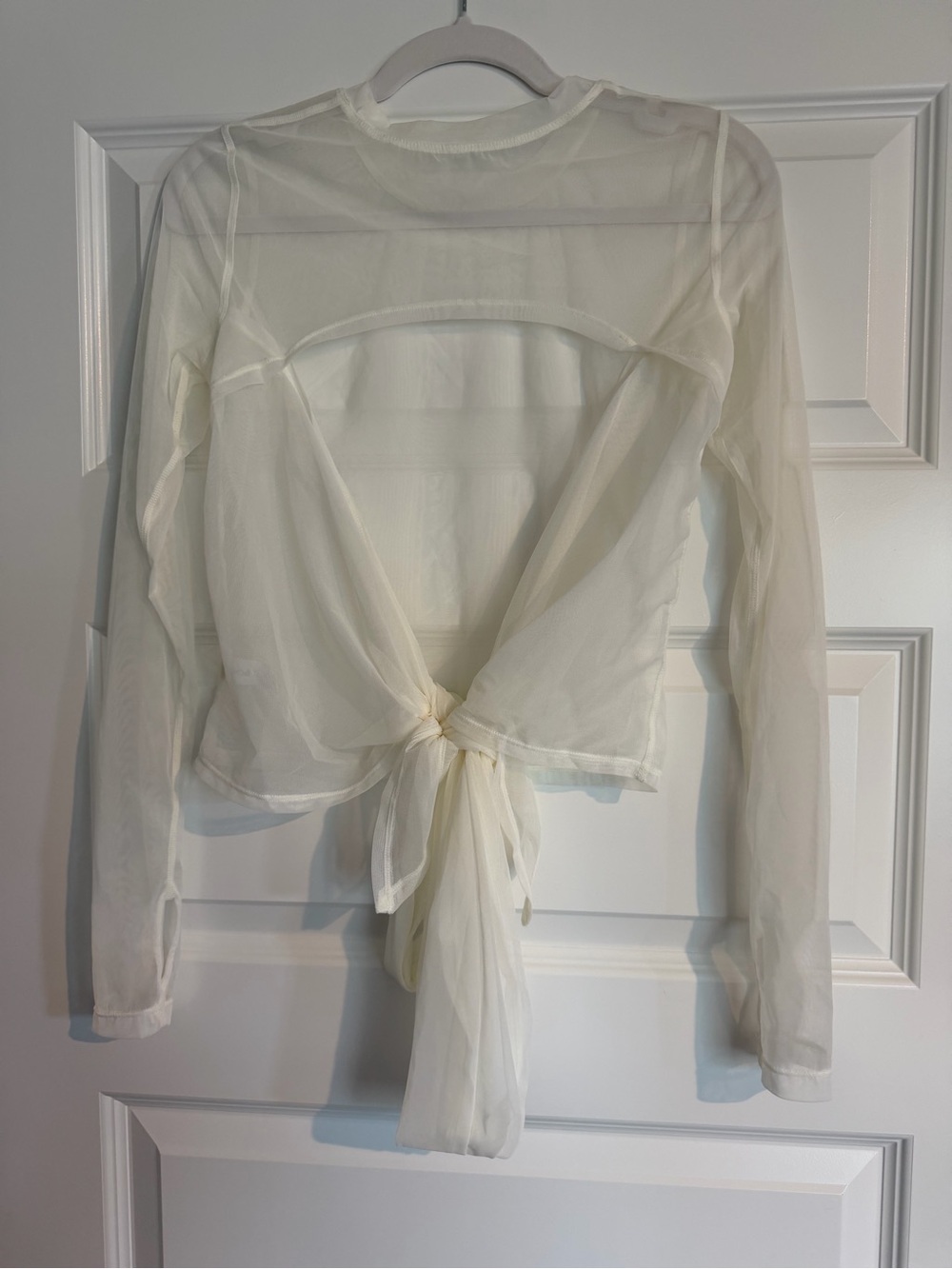 Popflex Bow Back Mesh Reversible Long Sleeve Top